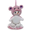 Kurt Adler Personalized Baby's 1st Christmas Pink Snowbear Ornament