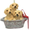 Kurt Adler Rescue Dogs In Metal Tub Ornament