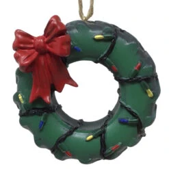 Kurt Adler Tractor Tire Wreath With Lights Ornament