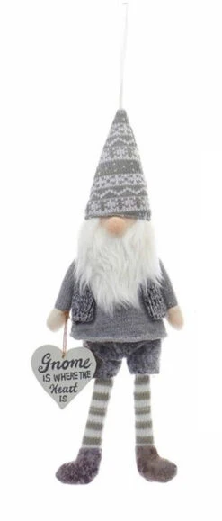 Kurt Adler Fabric "Gnome Is Where The Heart Is" Ornament