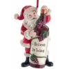 Kurt Adler I Believe In Wine Santa Ornament