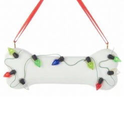Kurt Adler Personalized Dog Bone With C7 Lights Ornament