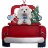Kurt Adler Personalized Maltese In Back Of Truck Ornament