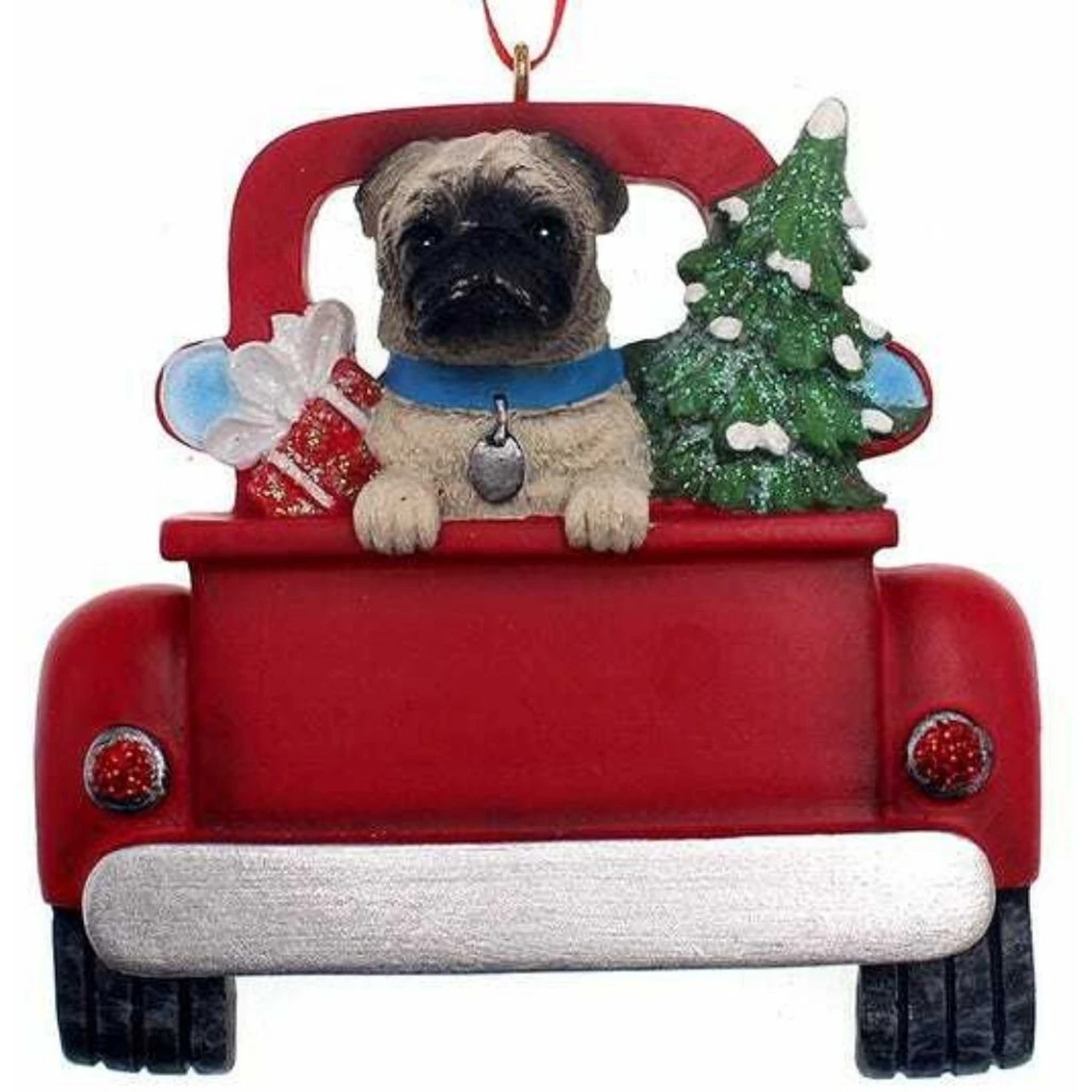 Kurt Adler Personalized Pug In Back Of Truck Ornament 1 Kurt Adler Personalized Pug In Back Of Truck Ornament