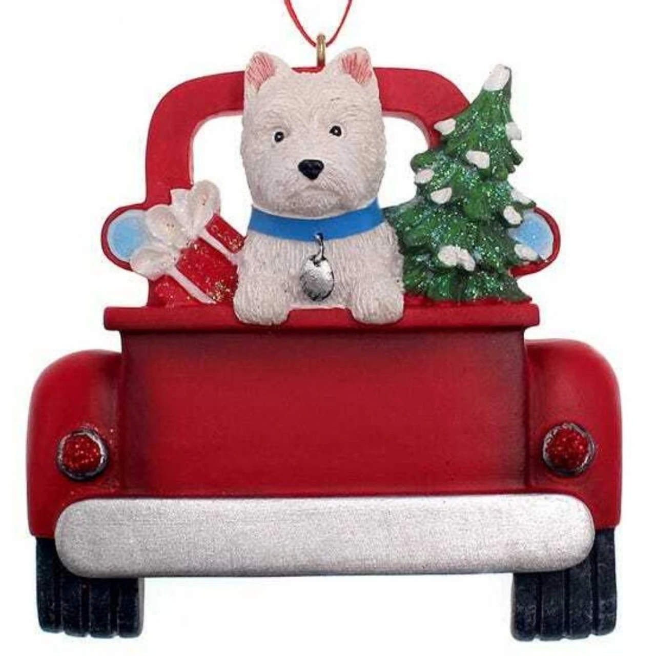 Kurt Adler Personalized West Highland Terrier In Back Of Truck Ornament 1 Kurt Adler Personalized West Highland Terrier In Back Of Truck Ornament