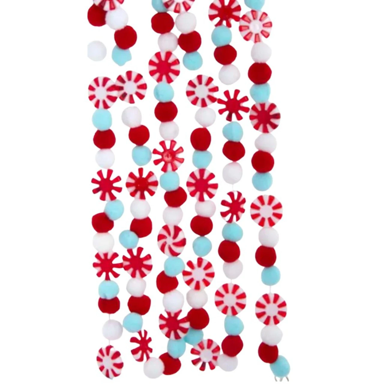 Kurt Adler Red, White And Aqua Candy Garland 1 Kurt Adler Red, White And Aqua Candy Garland