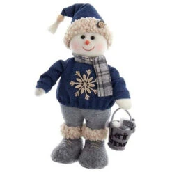 Kurt Adler Blue And Grey Snow Boy Table Piece