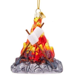 Kurt Adler Noble Gems Campfire Glass Ornament