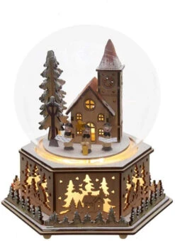 Kurt Adler Light-Up Wooden Globe With Church And Choir Table Piece -Kurt Adler Outlet Store 61cq c4IY6L. AC SL1000 12115.1606835724