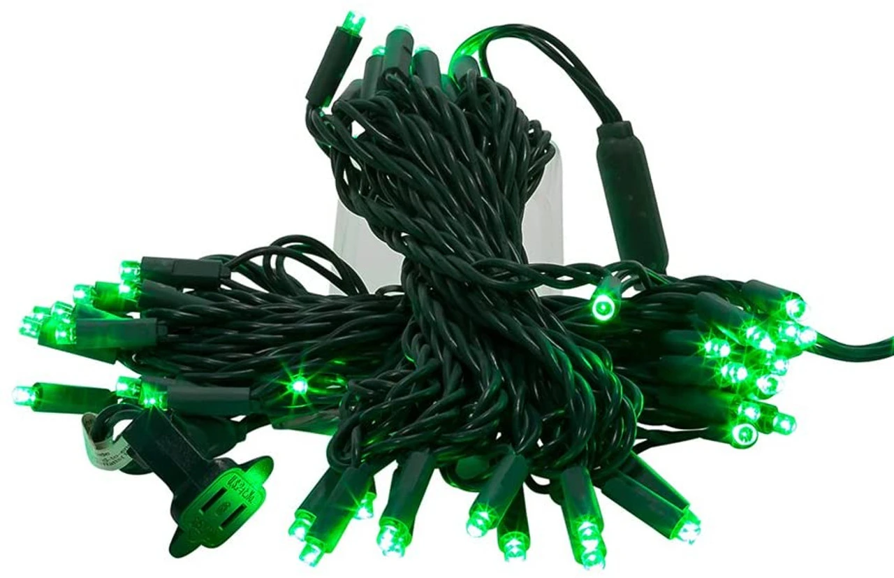 Kurt Adler 50 LED 5MM Green Lights Green Wire 2 Kurt Adler 50 LED 5MM Green Lights Green Wire - Image 2