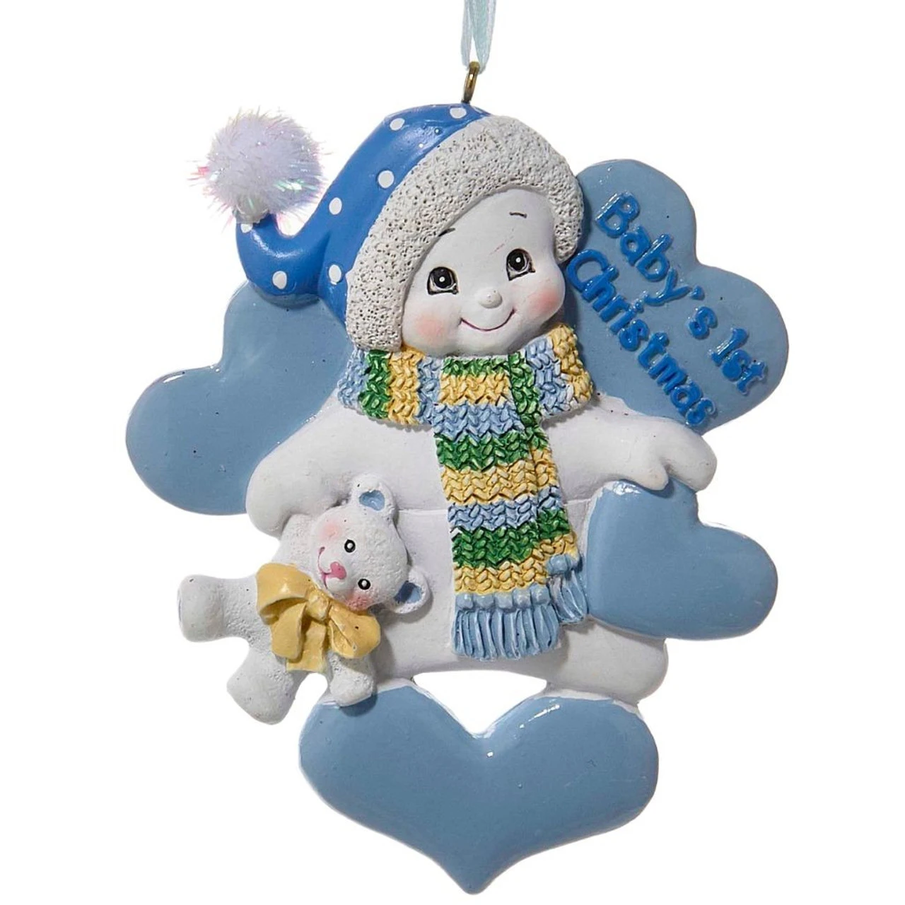 Kurt Adler Personalized Blue Baby's 1st Christmas Snowman Ornament