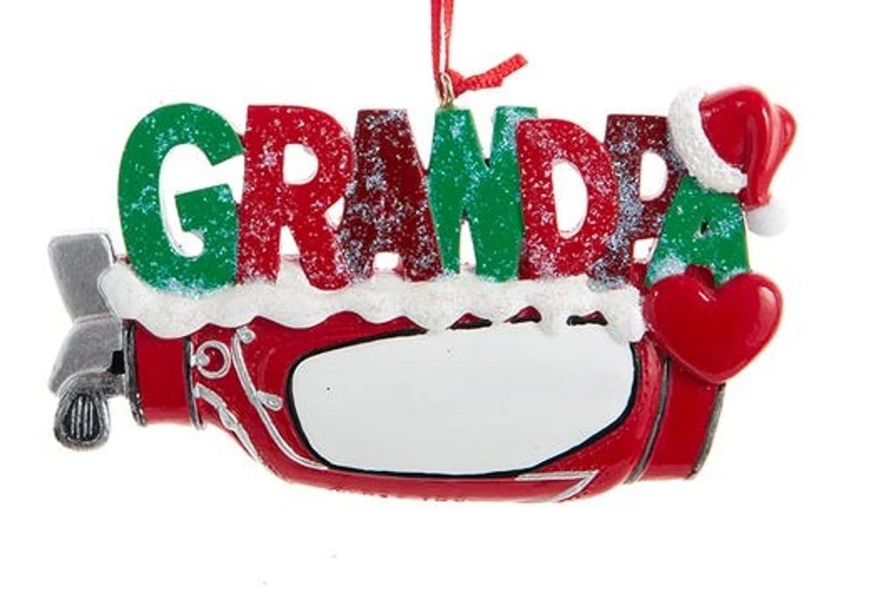 Kurt Adler Personalized Grandpa Golf Bag Ornament 1 Kurt Adler Personalized Grandpa Golf Bag Ornament