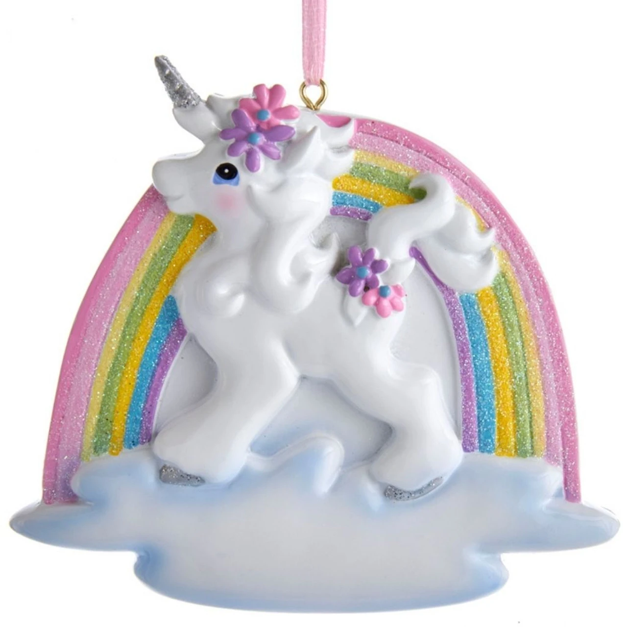 Kurt Adler Personalized Unicorn Rainbow Ornament 1 Kurt Adler Personalized Unicorn Rainbow Ornament