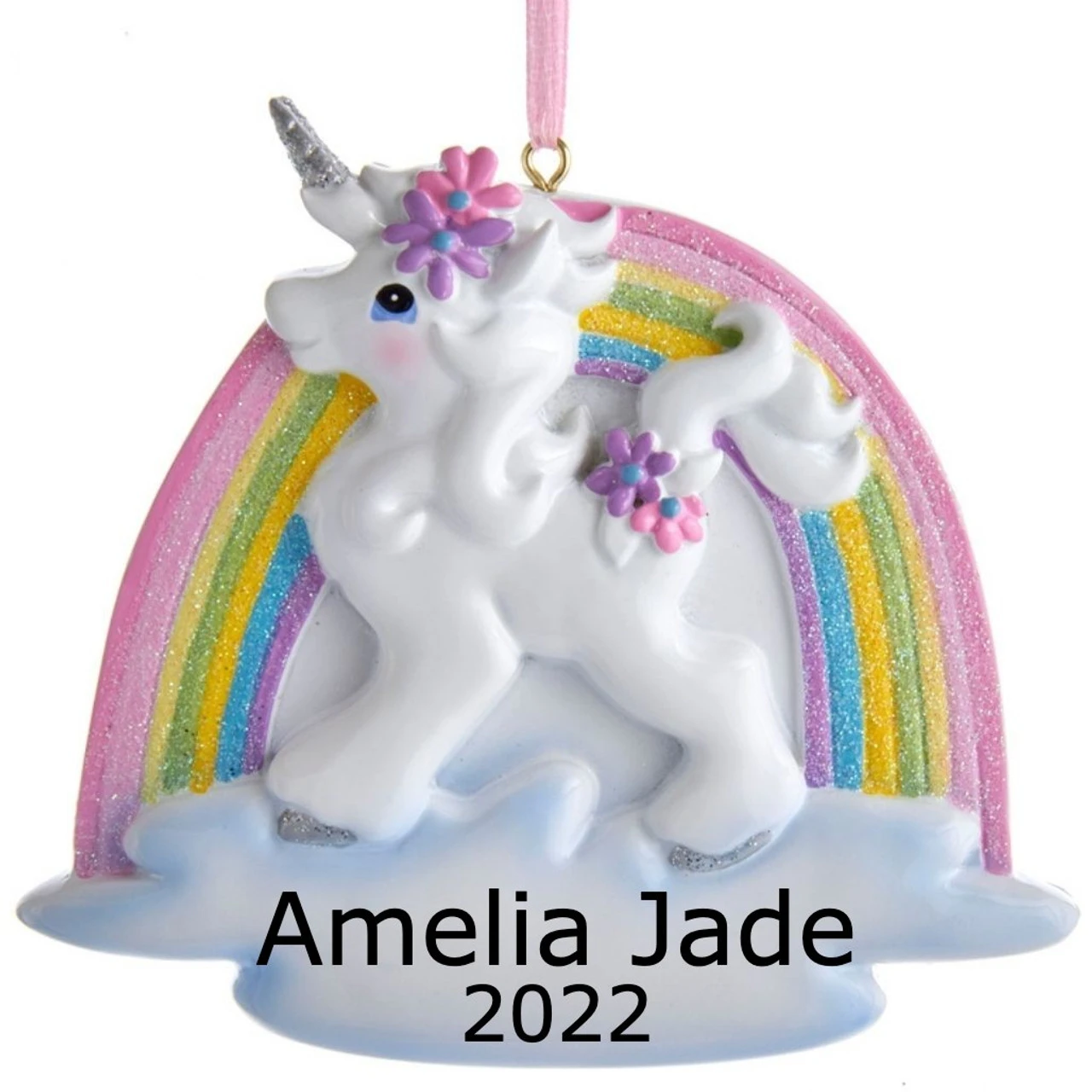 Kurt Adler Personalized Unicorn Rainbow Ornament 2 Kurt Adler Personalized Unicorn Rainbow Ornament - Image 2