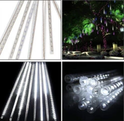 Kurt Adler Meteor Shower Snowfall Light 5 Tube Set, 90 Cool White LED Lights -Kurt Adler Outlet Store METEOR LIGHTS DONE 3 48750.1607008804