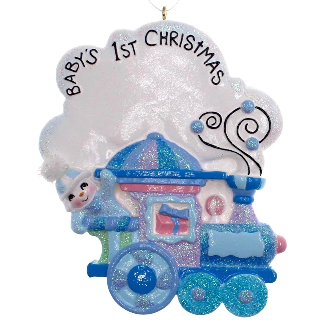 Kurt Adler Baby's 1st Christmas Snow Boy On Train Ornament For Personalization 1 Kurt Adler Baby's 1st Christmas Snow Boy On Train Ornament For Personalization