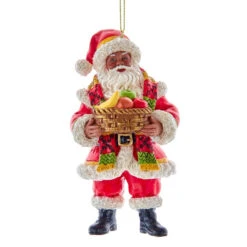 Kurt Adler African American Kwanzaa Santa Ornament