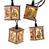 Kurt Adler UL 10-Light Wooden Lantern Light Set