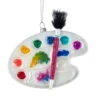 Kurt Adler Glass Water Color Palette And Paint Brush Ornament