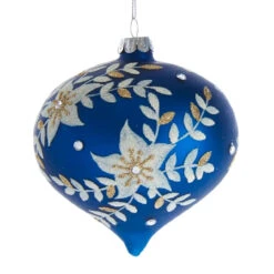 Kurt Adler Indigo Blue Glass Onion Ornament