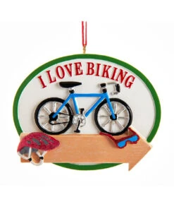 Kurt Adler Personalized I Love Biking Ornament