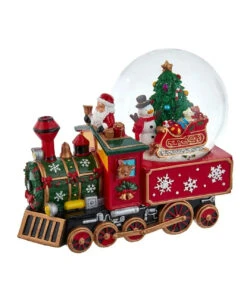 Kurt Adler 120MM Musical Santa Driving Train Water Globe