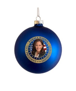 Kurt Adler Vice President Kamala Harris Glass Ball Ornament