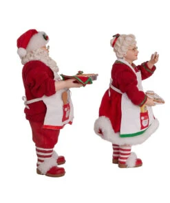 Kurt Adler 10.5" Fabriché™ Mr. And Mrs. Claus Dessert Set, 2-Piece Set -Kurt Adler Outlet Store fa0146 02 79999.1628262943