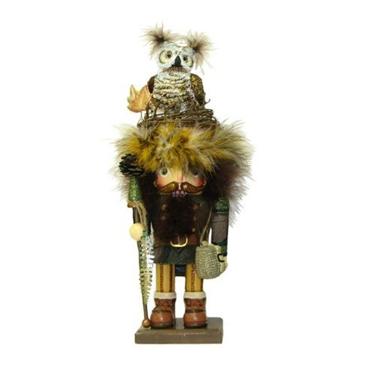 Kurt Adler 16 Inch Hollywood Nutcracker Camouflage Woodsman With Owl Birds Nest Hat 1 Kurt Adler 16 Inch Hollywood Nutcracker Camouflage Woodsman With Owl Birds Nest Hat