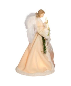 Kurt Adler Ivory And Grey Lighted Angel Treetop -Kurt Adler Outlet Store ul2227 02 86738.1622377717