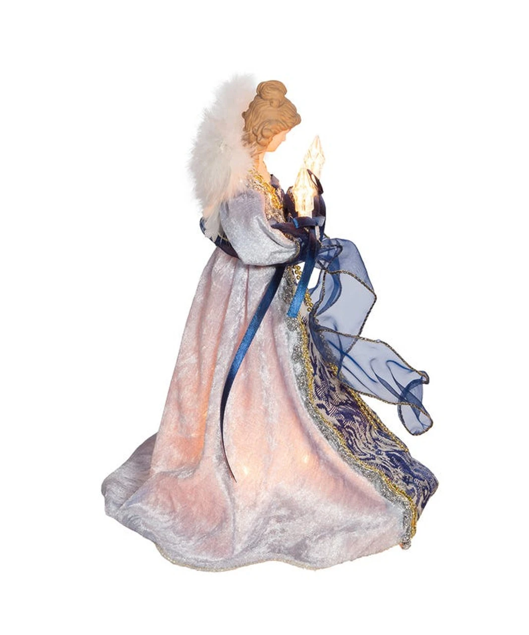 Kurt Adler Blue With Gold Trim Angel Treetop 3 Kurt Adler Blue With Gold Trim Angel Treetop - Image 3