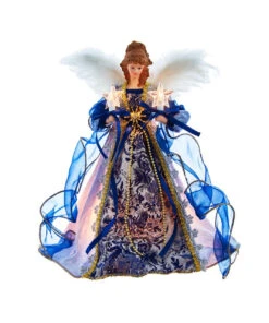 Kurt Adler Blue With Gold Trim Angel Treetop