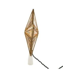 Kurt Adler Gold Glitter And Iridescent Lighted Star Treetop -Kurt Adler Outlet Store ul4014 03 61921.1622464996