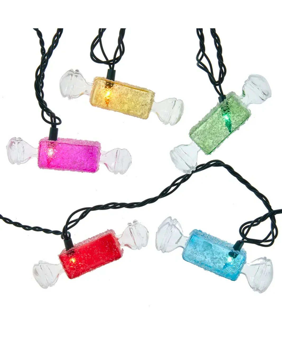 Kurt Adler Multicolored Glitter Candies Novelty Light Set 1 Kurt Adler Multicolored Glitter Candies Novelty Light Set