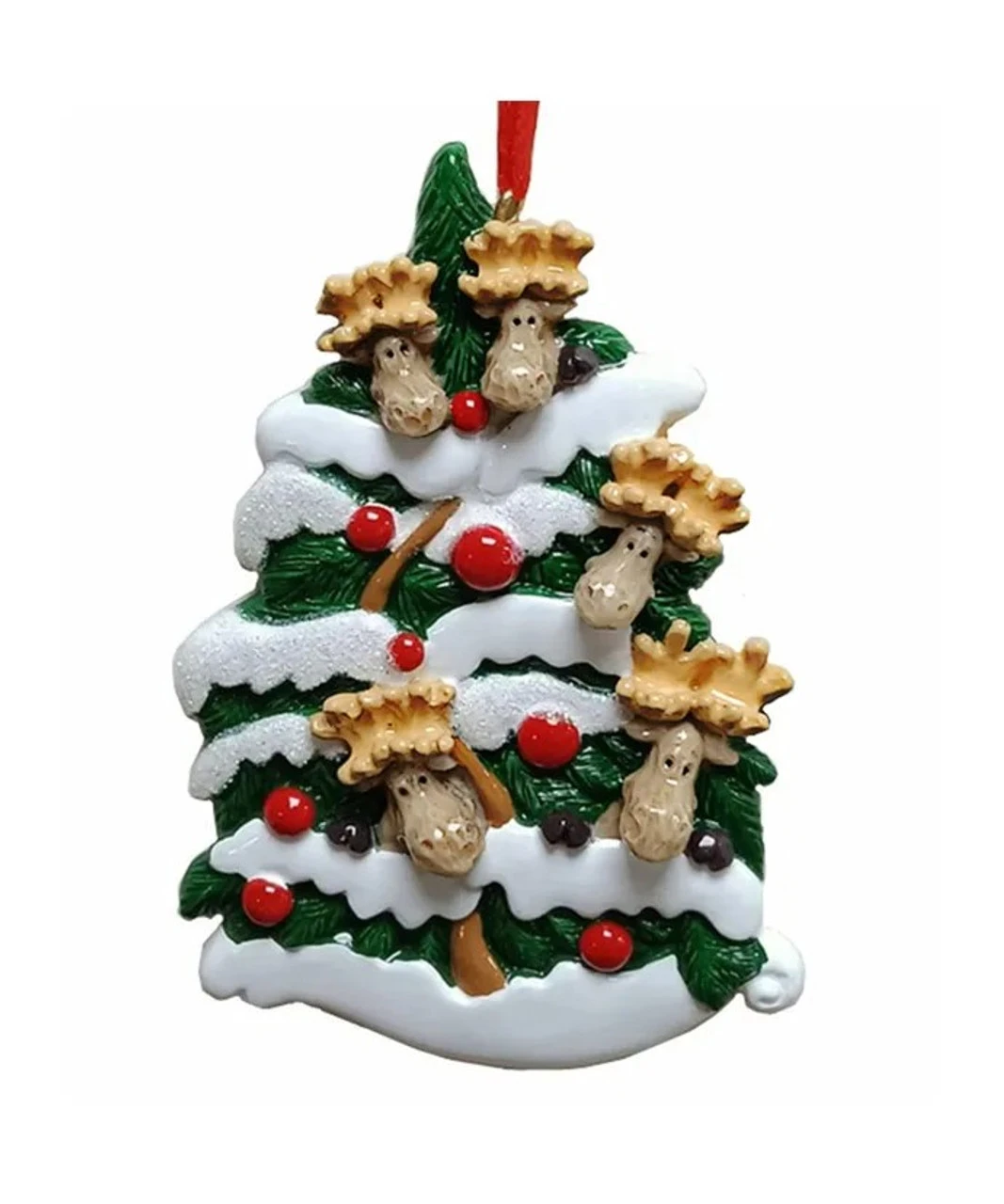 Kurt Adler Moose Christmas Tree Family Of 5 Ornament For Personalization 1 Kurt Adler Moose Christmas Tree Family Of 5 Ornament For Personalization